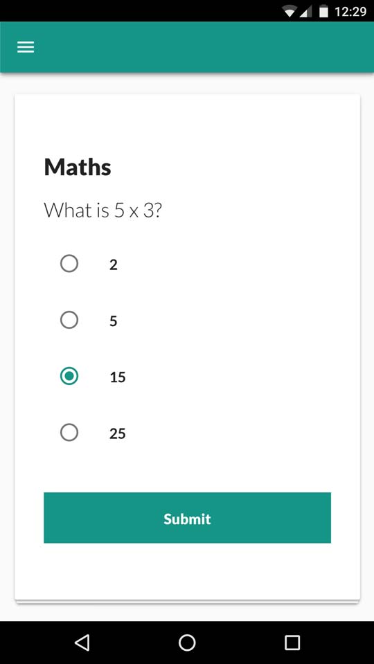 An example of the Morsels framework showing a question component